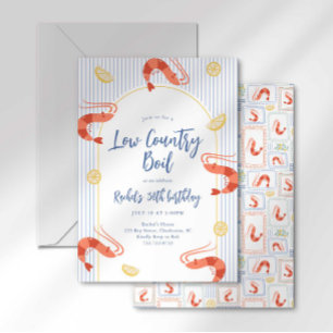 Convites Cozido de Frutos do Mar Low Country de Camarão