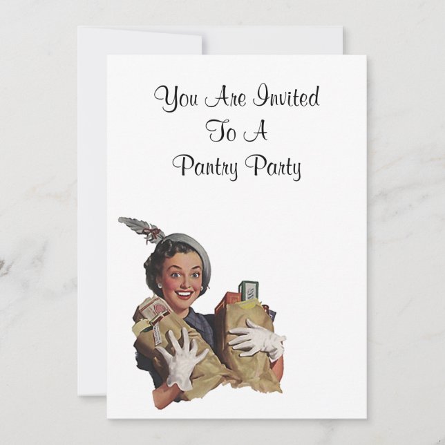 Convites Cozinha feliz retro da senhora Despensa Partido (Frente)