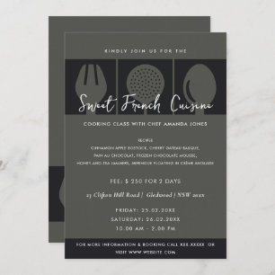 CONVITES COZINHAR DE MODELO DO FORK DA COLUNA PRETA