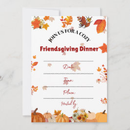 Convites Cozy Autumn Friendsgiving Dinner Invite