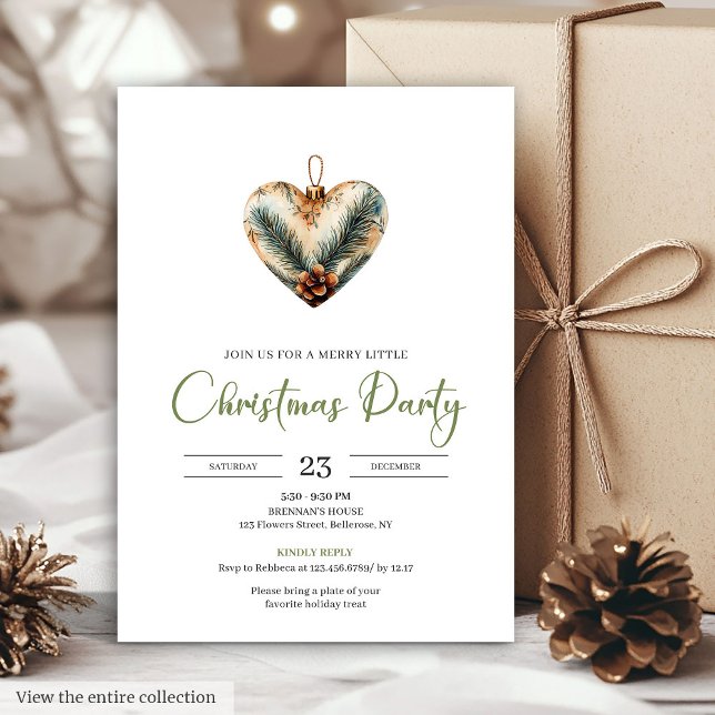 Convites Cozy Boho Earthy Botanical Christmas Dinner Invitе (Cozy Boho Earthy Botanical Christmas Dinner Invitation)