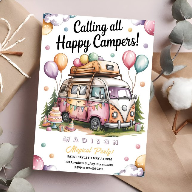 Convites Cozy Camper Celebration (Criador carregado)