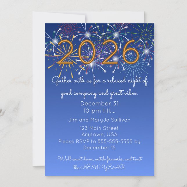 Convites Cozy New Years Gathering Invitation (Frente)