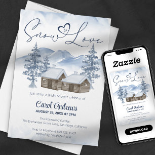 Convites Cozy Snow in Love Watercolor Chá de panela