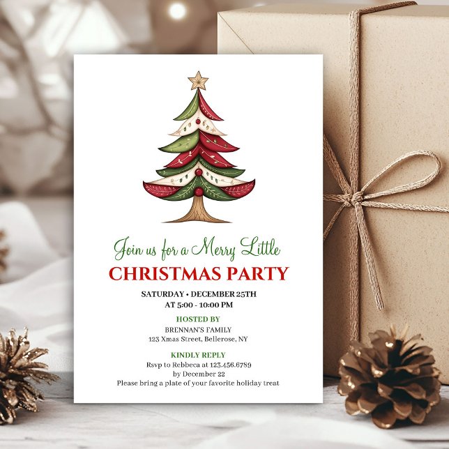 Convites Cozy whimsical Christmas tree winter event invite (Cozy whimsical Christmas tree winter event invite)