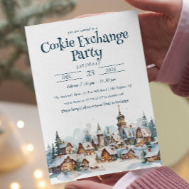 Convites Cozy Winter Christmas Cookie Exchange Party