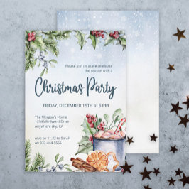 Convites Cozy Winter Hot Cocoa Festa de Natal Snowly