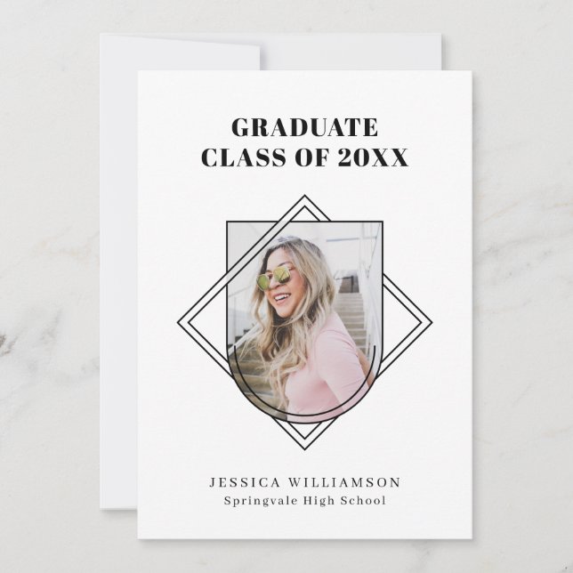 Convites Crachá de Foto Mínimo para Turma de Formatura (Frente)