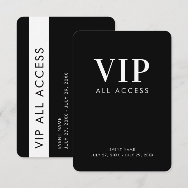 Convites Crachá de identificação de evento de passe de aces (Frente/Verso)