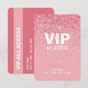 Convites Crachá de Identificação VIP Acesso Total Brilho Ro