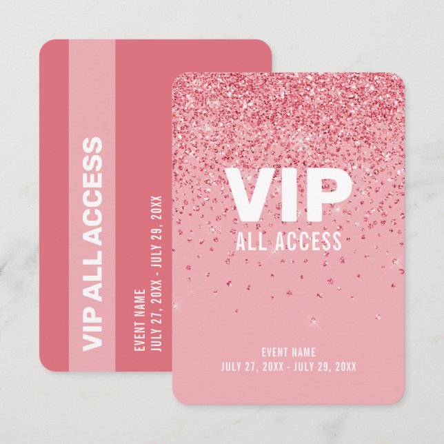 Convites Crachá de Identificação VIP Acesso Total Brilho Ro (Frente/Verso)