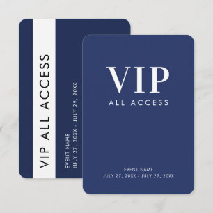 Convites Crachá de identificação VIP em azul marinho de ace