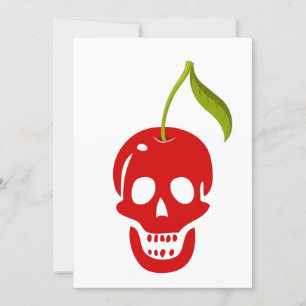 Convites crânio cereja esqueleto halloween gótico