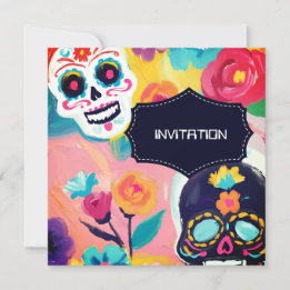 Convites Crânio de açúcar Colorido do Dia De Los Muertos