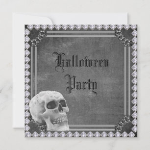 Convites Cranio & Diamantes Dupla Face Halloween