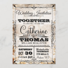 Convites Crânio & Flourishes do vintage que Wedding o