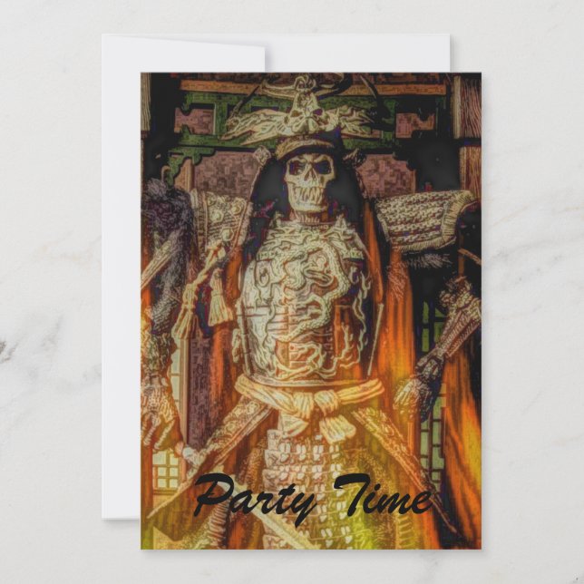 Convites crânio japonês do samurai da armadura do samurai (Frente)