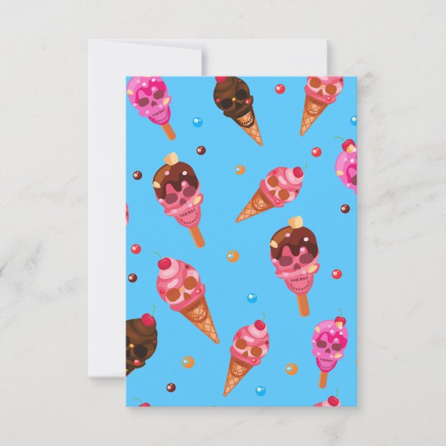 Convites crânios de sorvete de halloween (Frente)