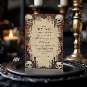 Convites Crânios entre Rosas assombrados