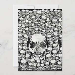 CONVITES CRÂNIOS PAREDE MORTE MORTOS ESQUELETO PRETO BRANCO