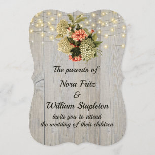 Convites Cravo cor-de-rosa com hidrangea branca romântica