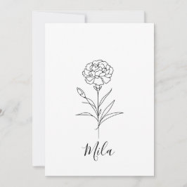 Convites Cravo de Janeiro Personalizado Flor de Nascimento