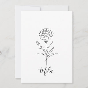 Convites Cravo de Janeiro Personalizado Flor de Nascimento