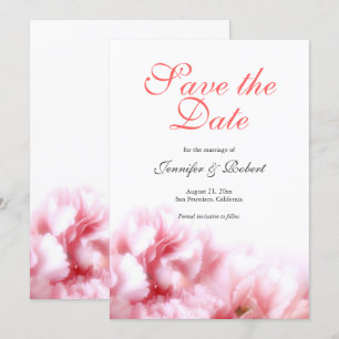Convites Cravos Românticos Rosa Guardam a Data