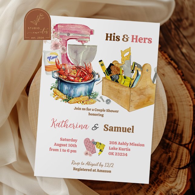 Convites Crawfish Boil Couples Shower Invitation (Criador carregado)