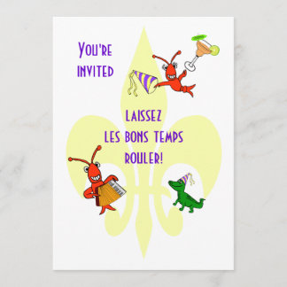 Convites Crawfish e Alligator Fleur de Lis