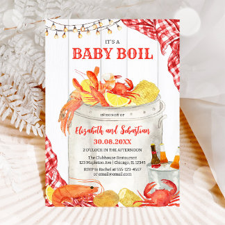 Convites Crawfish Seafood Boil Baby Shower Invitation