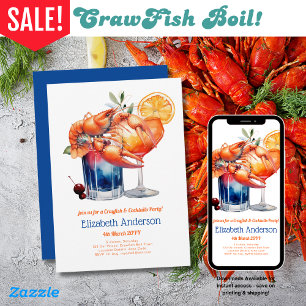 Convites Crayfish Coquetel Party Crawfish e Bebidas