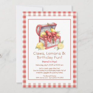 Convites Crayfish & Lemon Treasure Chest Birday