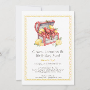 Convites Crayfish & Lemon Treasure Chest Birday