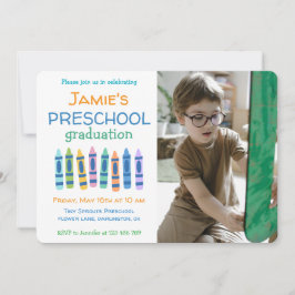 Convites Crayon Photo Preschool Graduation Invitation