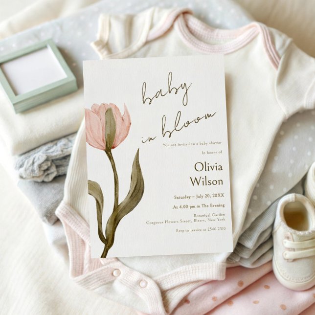 Convites Cream and Pink Watercolor (Criador carregado)