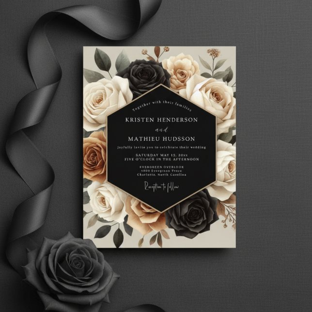 Convites Cream Botanical Opulent Wedding (Criador carregado)