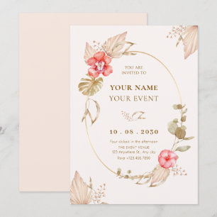 Convites Cream calmo elegante floral