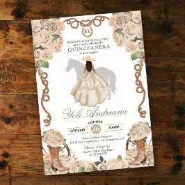 Convites Cream Champagne Rosa Charro Vestidos Quinceanera