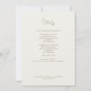 Convites Cream Detalhes do Casamento Queda Foliage Enclosur