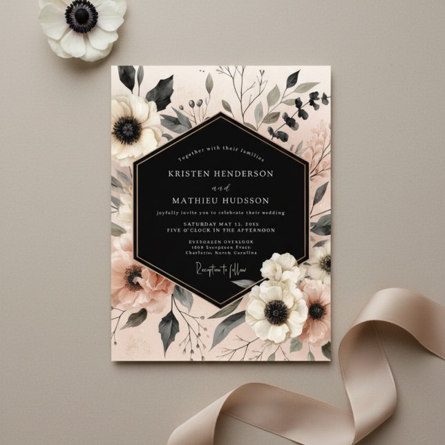 Convites Cream Ethereal Bloom Wedding (Criador carregado)