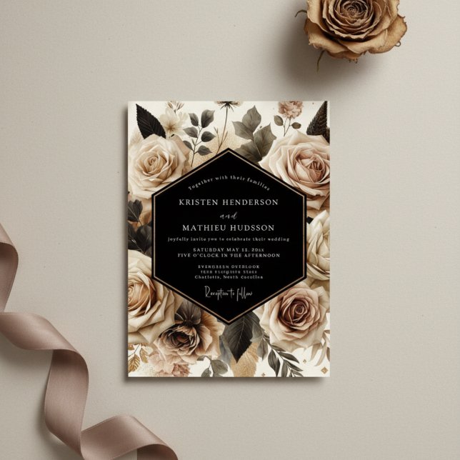 Convites Cream Ethereal Blossom Wedding (Criador carregado)