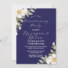 Convites Cream Florals White Flowers Partido do Aquecimento