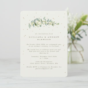 Convites Cream Snowberry+Eucalyptus Recepção de casamento
