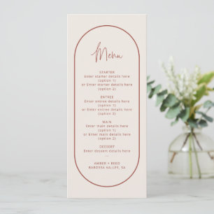 Convites Cream Terracotta Geo Double Arch Menu Card