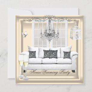 Convites Cream White Champagne Lustre Casa Nova