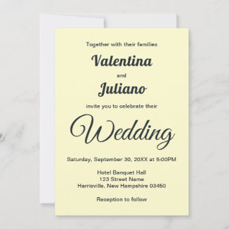 Convites Cream With Slate Text Wedding Invitation
