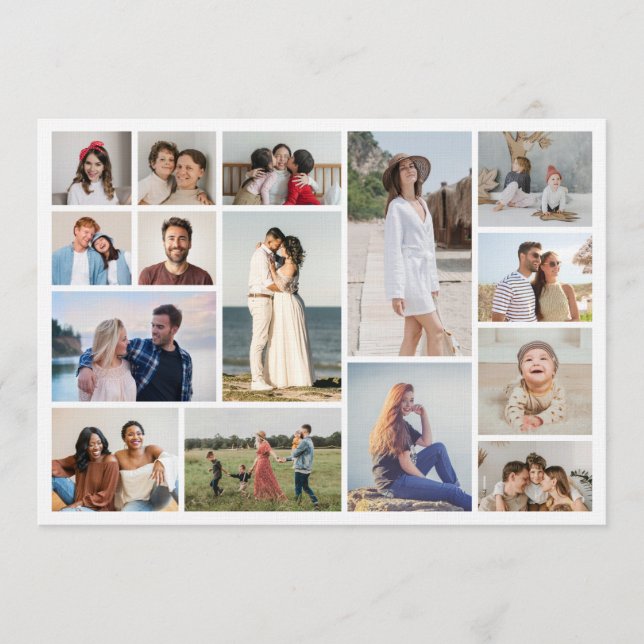 Convites Create Your Own 15 Photo Collage (Frente)