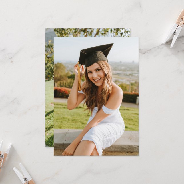 Convites Create Your Own Custom Graduate 2 Photo (Frente/Verso In Situ)