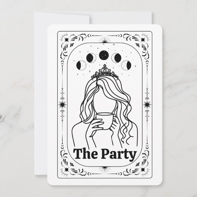 Convites Create Your Own Tarot Mystic Celestial Moon Magic (Frente)